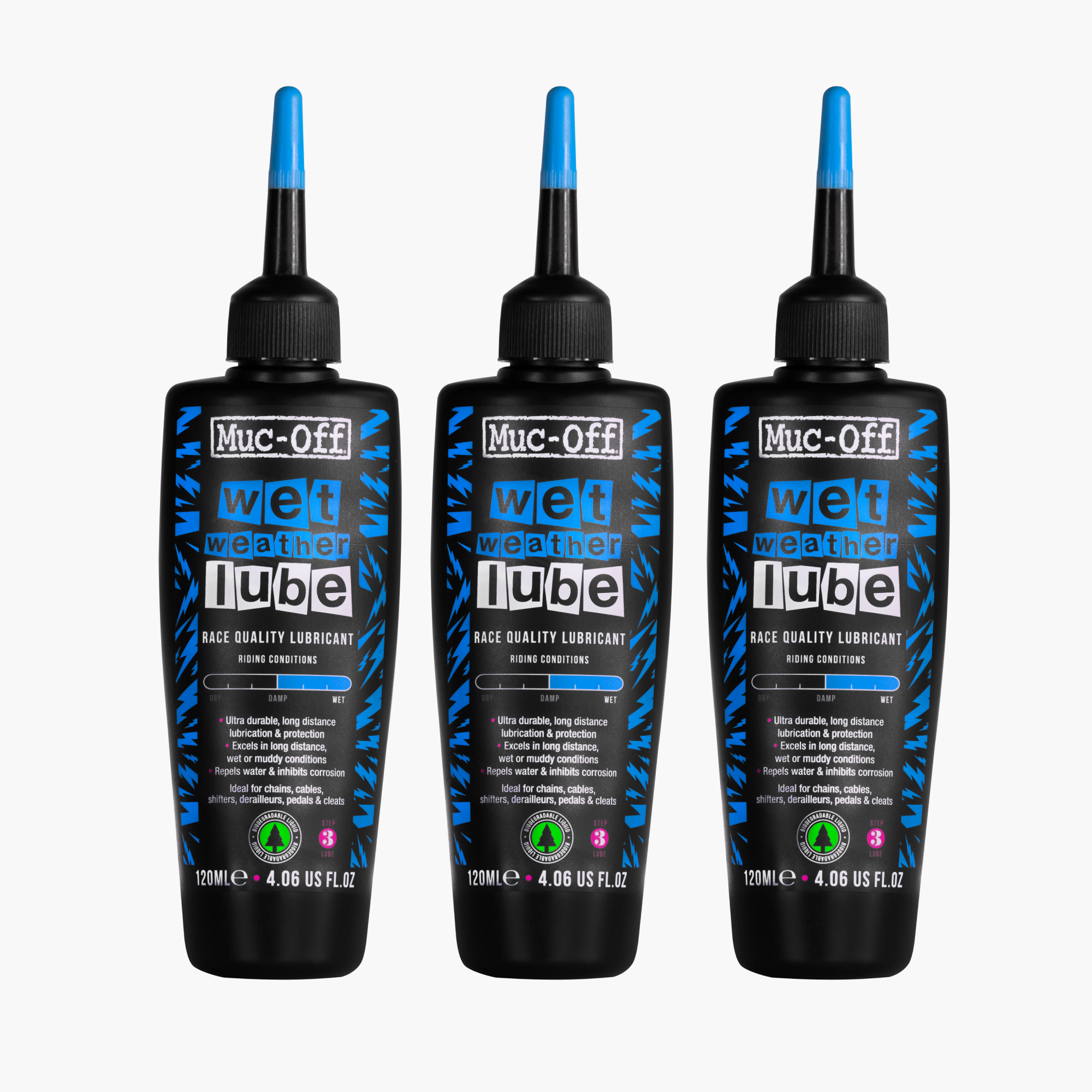 3 x Wet Weather Lube 120ml | Bicycle - Lube | Muc-Off USA 3 x Wet Weather Lube 120ml | Bicycle - Lube | Muc-Off USA