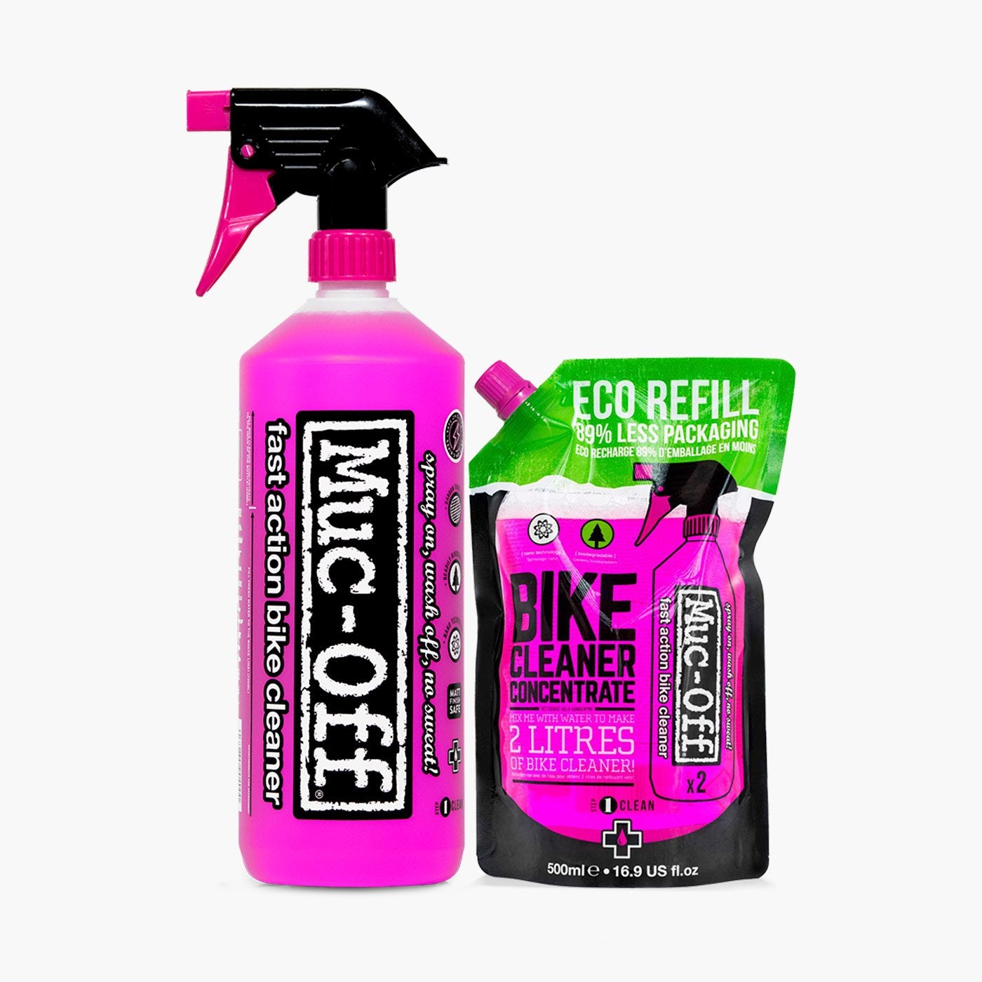 Muc-Off Nano Gel Tech Motorcycle Cleaner – 1L Concentrate (Makes 4L), Pink, For Street & Off-Road Bikes