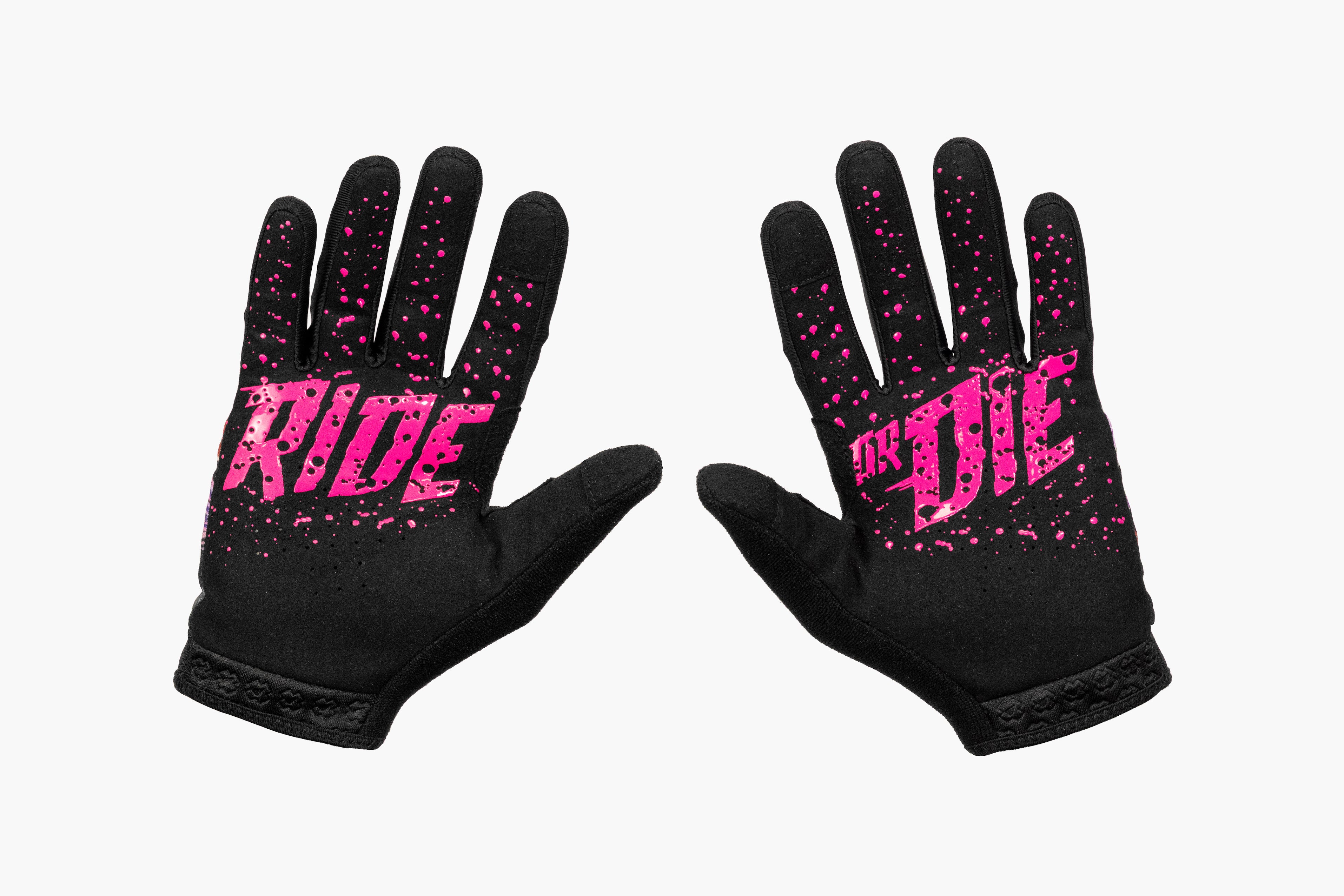 Muc-Off Rider Gloves - Green/Pink Leopard