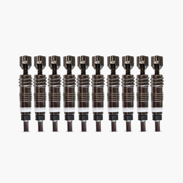 10-Pack Presta Valve Cores – Removable For Road & MTB Bikes – Brass, Silver/Chrome By USA Seller